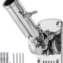 FUNNANS 316 Stainless Steel Heavy Duty Flag Pole Holder, 180 Adjustable Concrete Flag Pole Holder for House Outside, USA Wall Brick Flag Pole Bracket, Outdoor Flag Mount, Mirror Polishing,1 Inch (Silver)