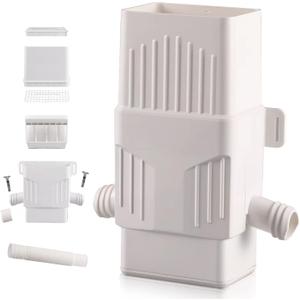 Downspout Diverter, Rain Barrel Diverter Kit-Rainwater Collection System Fits 2x3 or 3x4 Inch Downspout with Filtration and PVC Spigot, White