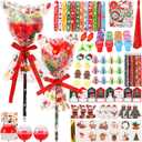 172 Pcs Christmas School Stationery Set, Christmas Party Favors Xmas Classrooms Reward Prizes Bulk for Students Kids Xmas Stocking Stuffers School Goodie Bag Fillers
