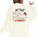 VILOVE Merry Christmas Sweatshirt Women Christmas My Christmas Day I'M Booked Hoodies Xmas Long Sleeve Sweater Blouse Top (XX-Large)