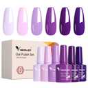 Venalisa Purple Gel Nail Polish Set - 6 Colors, Soak Off UV Gel, Salon Nail Art DIY at Home Manicure