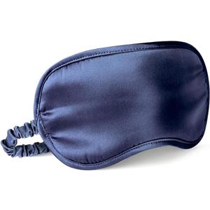 LULUSILK Mulberry Silk Sleep Eye Mask Blindfold with Elastic Strap Headband, Soft Eye Cover Eyeshade for Night Sleeping, Travel, Nap (Navy Blue)