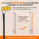 4 Pack 10Ft String Light Poles, Metal Poles with Fork for Outside Lights,Outdoor Metal Light Stand with Fence Brackets Hanging Lights for Garden Patio Wedding Backyard (4 PACK-Upgraded Version)