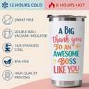 Boss Appreciation Gifts for Women - Thank You Gift Ideas for Boss Women Female Her Birthday Cup Insulated Stainless Steel Travel Coffee Tumbler 20 OZ White