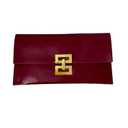 Verdusa Women's Clutch Evening Bags Trendy Envelope Handbags Metallic Purses Burgundy One Size
