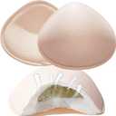 Mastectomy Breast Prosthesis Breast Form Latex Foam with Silicone Pads for Post-Mastectomy Pockets Bra Swimsuit, Triangle L (For Bra XL/38B/36C/40A)