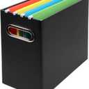 Collapsible File Organizer Box with Handle,12.20x5.11x9.84Inches, Filing Organizer for Home or Office, Small Portable File Box (1 Pack, Black)