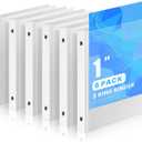 Henoyso 6 Pcs 1 Inch Mini 3 Ring Binders with Clear Front View Cover, Round Ring White A5 Binders Bulk Pack for School Office, Holds up to 240 Sheets, 5.5 x 8.5 Paper Half Letter Pages Organizer
