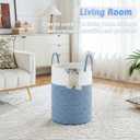 Laundry Basket,Woven Cotton Rope Laundry Hamper,80L for Decor Storage of Dirty Clothes,Toys and Blankets in Bathroom,Baby Room and Living Room