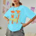 Oversized Country Music Shirts Women in My Music Era Tshirts Concert Lovers Gifts Casual Short Sleeve Tees (Blue, L)