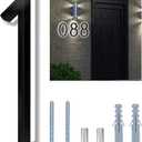 Backlit LED Home Address Numbers, 8 Inch House Numbers, Stainless Steel Hand-Polished Waterproof for House Address Signs, Lighted House Numbers for Outside Modern, Low-Voltage, Yard, Shop (1, Black)