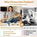 USFOOK 1 Inch Gold Double Curtain Rods for Windows 66 to 120 Inches (5.5 to 10 Ft), Telescopic Dual Curtain Rods with Classic Cap Finial, Double Drapery Rod for Bedroom, Patio