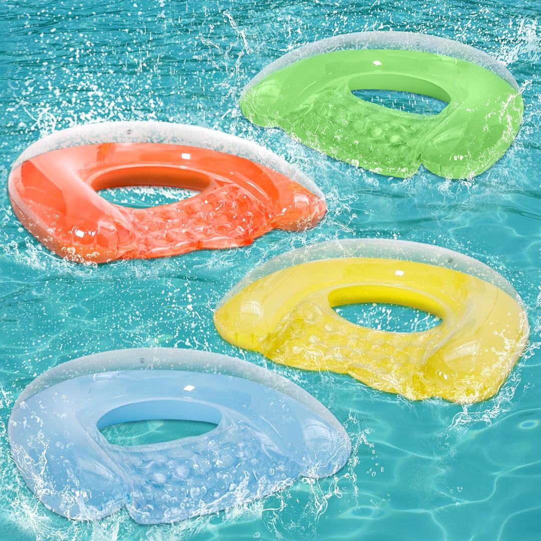 PuppyuWil 4 Pack Pool Floats Adult, Minimalist Design Pool Chair Float, 52" X 38" Dopamine Colors, Drifter, Chair, Hammock 3-in-1 Inflatable Pool Toys for Pool Party, Lake, River, Sea, Outdoor