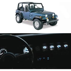 WLJH Bright White Instrument Panel Gauge Cluster Speedometer Tachometer Indicator Bulb Full Led Light Kits Package Replacement For Jeep Wrangler 1992-1995