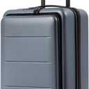 Coolife Luggage Suitcase Piece Carry On ABS+PC Spinner Trolley with pocket Compartmnet(Night navy, 20in(carry on))