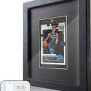 Sports Card Display Frame with Tempered Glass, Wall Mount or Tabletop Trading Card Display Case, Baseball Card Display Box, Frame for Basketball Football Hockey Cards (6''x 8'', Black, 1 Card)