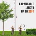 5-26 FT Manual Pole Saws for Tree Trimming, Tree Trimmer Long Handle Pruner with Telescoping Pole, Tree Pruner Extendable for Branch Cutter, Tree Trimmer, Shrub Trimmer