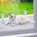 Rrglros Cat Window Perch - Foldable, Breathable & Plush Cat Hammock for Window with Sturdy Frame, 360 View for Sunbathing & Relaxation
