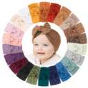 Jesries 22 PCS Baby Headbands Soft Nylon Hairbands with Bows Girls Hair Accessories for Newborn Infant Toddler Kids Handmade (Army Green)