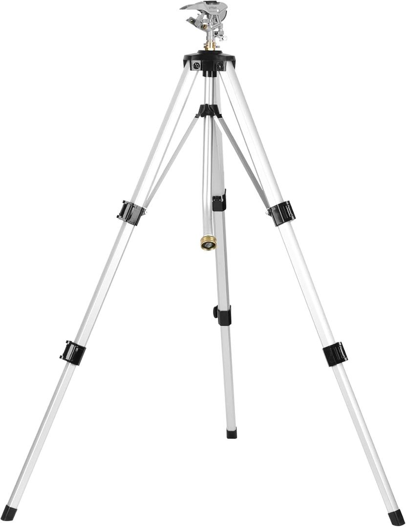 STYDDI Heavy Duty Impact Sprinkler on Tripod Base, Tall Metal Pulsating Telescoping Tripod Sprinkler for Large Area, Yard, Lawn, Garden, Waters up to 70 Ft. Diameter, Legs Extends Up to 36-inch STYDDI Heavy Duty Impact Sprinkler on Tripod Base, Tall Metal Pulsating Telescoping Tripod Sprinkler for Large Area, Yard, Lawn, Garden, Waters up to 70 Ft. Diameter, Legs Extends Up to 36-inch