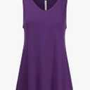 Women's Sleeveless V-Neck Flowy Blouse Tunic Top Soft Shirts, 5XL