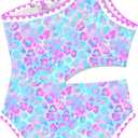 TUONROAD Girls One Piece Swimsuits Adjustable Strap Swimwear with Bra Bathing Suit for Girl 12Y