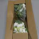 4 Bundles Artificial Peonies Silk Flowers, White Faux Peony Bouquet Florals Arrangements Decor for Farmhouse Home Boho Wedding Table Centerpiece, Fake Plastic Flowers Bulk Vase Decoration (White)