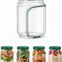 TANRICHA Jar Side Open with Leakproof Dressing Compartment, Portable Container, Home, Office, Travel, Outdoor Salad Container for Lunch