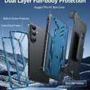 FNTCASE for Samsung Galaxy S26+ Plus Case: with Belt-Clip Holster | Kickstand | 2 Front Frames | Built-in Screen Protector Military Grade Protection Rugged Protective Case for S26 Plus 6.7 inch Blue