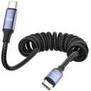 240W USB C to USB C Cable Coiled, Braided Type C Charger for Car 240W Fast Charging Cord Compatible with iPhone 17 16 15, iPad, Samsung Galaxy, Google Pixel, Moto, LG, TCL Phones