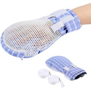 Dementia Restraint Gloves Zipper Opening for Prevent Scratching Harm,Control Mitts for Elderly, Fingers Protection Dementia Products, Breathable,Reusable and Washable - 2Pcs