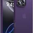 KCQNine for iPhone 16 Pro Case, [Military-Grade Drop Protection][Anti-Yellowing] Shockproof Protective Translucent Matte Cover for iPhone 16 Pro Phone Case,Dark Purple