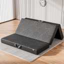 6 Inch Queen Memory Foam Trifold Folding Mattress, Foldable Mattress Portable Tri-fold Memory Foam Bed, Handle & Non-Slip Bottom with Washable Cover for Guest Room, 78"x 58"x 6"(Queen)