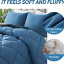 Decroom Lightweight Queen Comforter Set with 2 Pillow Sham - 3 Pieces Set - Quilted Down Alternative Comforter/Duvet Insert for All Season - Grayish Blue/Grey - Queen Size