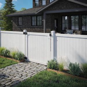 4ft H x 4ft W (1 Gate) No Dig WamBam Westport Gate Kit, White Vinyl Privacy Yard Fence Gate with Hardware Included for Westport Fence Kit, Durable Outdoor Gate for Yard or Garden, BL19106