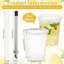 LemonRoad 50 Set Lemonade Stand Cups with Lids Straws Puncher 32oz Clear Plastic Drink Buckets with Flat Lids Disposable Drink Cups for Lemonade, Iced Coffee, Juice & Summer Party Supplies