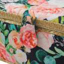 Large Sewing Basket with Accessories, Sewing Organizer Box for Sewing Supplies and DIY Crafting Tools Storage Christmas Gift for Sewing Craft Lovers (Green flowers)