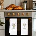 Floral Christian Kitchen Towels Set of 2, Proverbs 31 Woman Gifts, Bible Verse Decorative Dish Tea Towels for Kitchen, Religious Gifts for Women Hand Towels for Bathroom Decor, 16x24 Inch