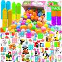 80 PCS Prefilled Easter Eggs with Toys Inside, Easter Basket Stuffers, Easter Egg Filled with Assortment Toys, Easter Eggs Hunt Party Favors for Kids, Classroom Prize Supplies