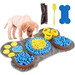Hertzko Snuffle Mat for Dogs & Cats  Includes Lick Mat & Spatula  Dog Snuffle Toy, Puppy Enrichment Mat, Slow Feeder, Treat Dispenser, Boredom Relief, Pet Anxiety Aid