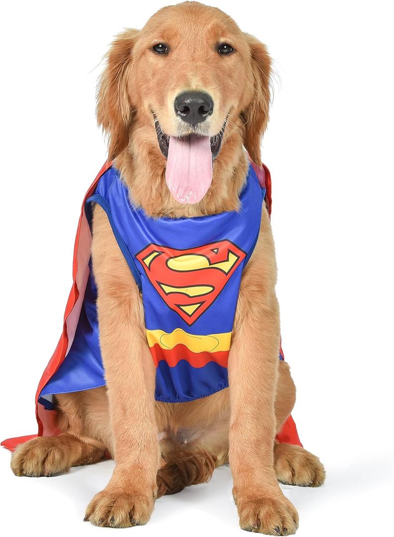 DC Comics Superhero Superman Halloween Costume for Dogs, Medium (Blue)
