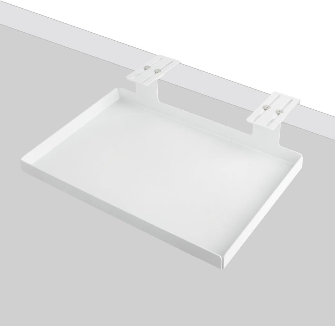 QJWDB Office Cubicle Shelf Hanging Storage Organizer Adjustable Hooks Cubicle Wall Corner Shelves Accessories for Work Decor (Large White)