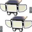 Onforu Solar Lights Outdoor, 3000LM 180 LED Motion Sensor Flood Lights with Remote Control, 3 Modes, IP65 Waterproof Security Lights for Yard, Pathway, Garden, Pool, Garage, Pack of 2 