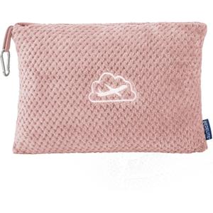 BEDELITE Travel Blanket with Bag, Ultra-Soft Jacquard Fleece Blanket with Luggage Sleeve & Backpack Clip, Airplane Blanket Travel Essentials, Pink (40"x65")