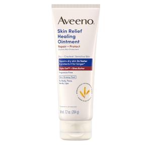 Aveeno Skin Relief Healing Ointment, 72-Hour Skin Protectant with Triple Oat & Shea Butter for Extra Dry, Cracked & Sensitive Skin, Fragrance-Free & Multi-Use for Lips, 7.2 oz