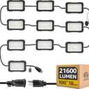 LED String Lights: 3 Prong 180w ETL Listed Bright Industrial Outdoor Temporary Lighting Hanging IP65 Waterproof 18AWG Wire Work Construction Light for Attic Jobsite Garage