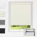 LazBlinds No Drill Blinds for Indoor Windows, Blackout Roller Shades, Cordless Window Blackout Blinds, Thermal Insulated Fabric UV Protection, for in Home and Office, 31" W x 72" H, Cream