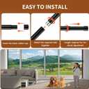 Sliding Door Security Bar, 17-46 Inches Adjustable Patio Door Security Bar, Matte Black Sliding Door Lock Bar with Rubber Tips, 1 Inch Diameter Window Security Bar for Home