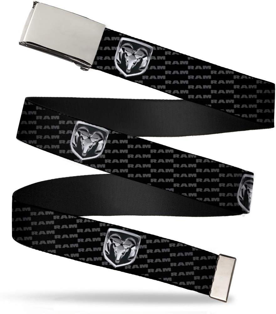 Buckle-Down Men's Web Belt Ram, Multicolor, 1.25" Wide-Fits Up To 42" Pant Size