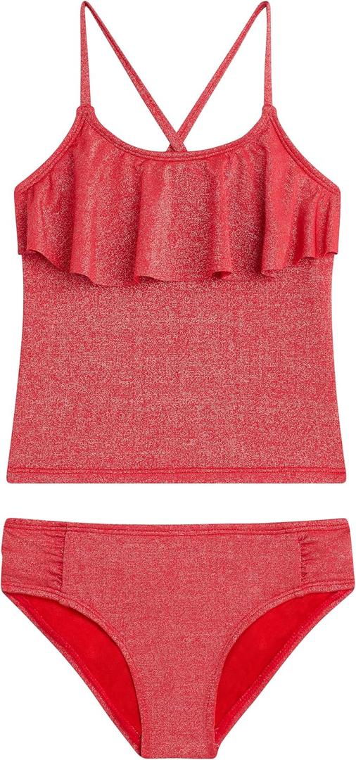 Kanu Surf Girls' Charlotte Flounce Tankini Beach Sport 2-piece Swimsuit
